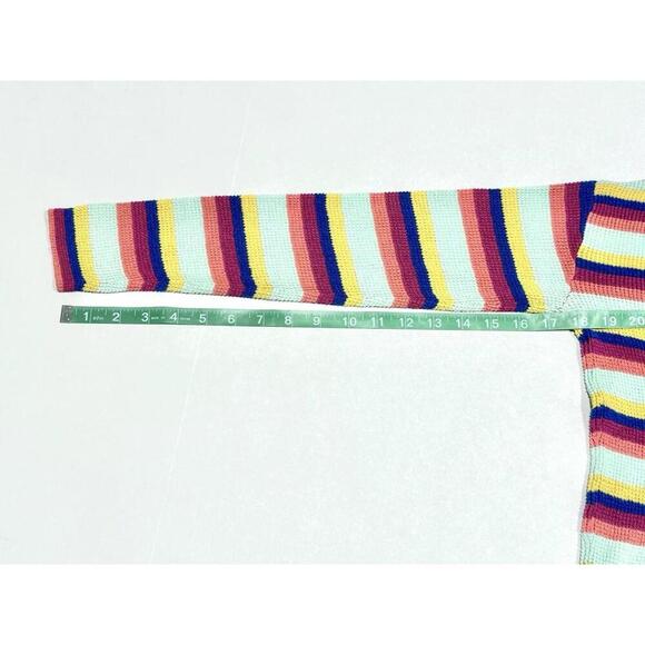 BP Womens Pullover Sweater  Multicolor Stripe Long Sleeve Lightweight Medium - Picture 10 of 15